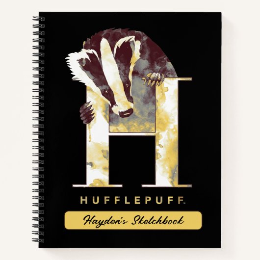 Carnet Harry Potter | Dessin du blaireau HUFFLEPUFF™ (Devant)