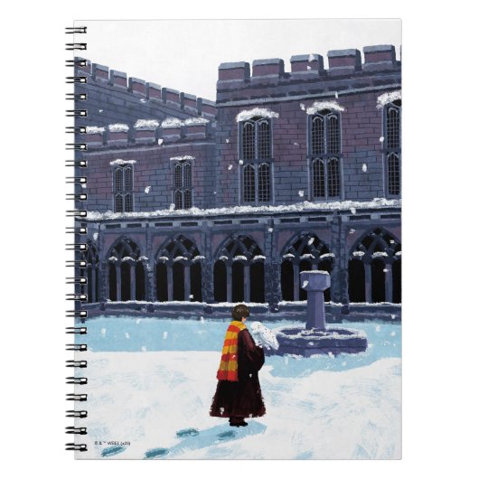 Carnet HARRY POTTER™ et Hedwig dans la cour de HOGWARTS™ (Devant)