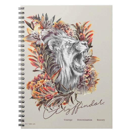 Carnet HARRY POTTER™ GRYFFINDOR™ Floral Graphisme (Devant)