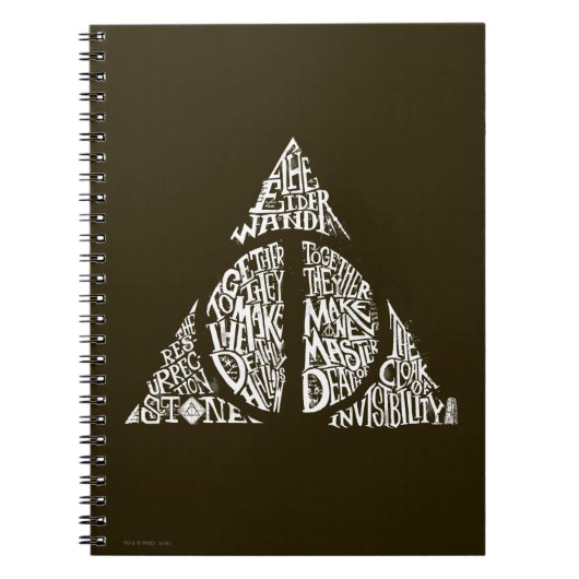 Carnet Harry Potter Spell | DEATHLY HALLOWS Typography Gr (Devant)