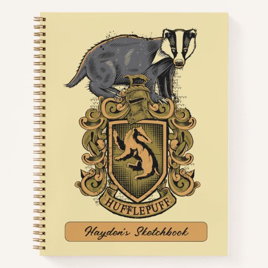 Carnet Harry Potter | Tirage de badge de crête de Hufflep (Devant)