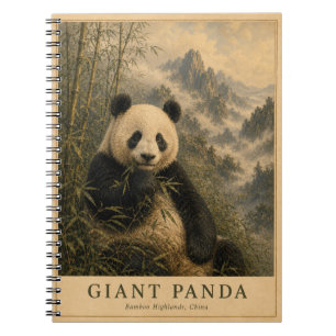 Carnet Hauts plateaux de bambou de Panda Chine VINTAGE