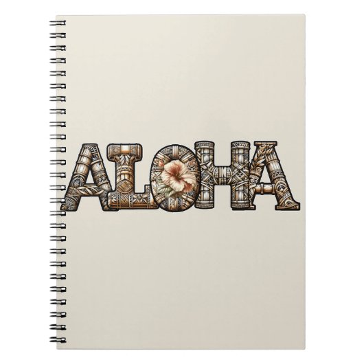 Carnet Hawaïen Polynésien Aloha Bambou Look (Devant)