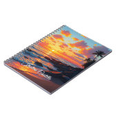Carnet Hawaii Coucher de soleil Calligraphie Simple Nom P (Côté gauche)