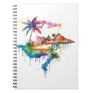 Carnet Hawaii design avec des plaques colorées