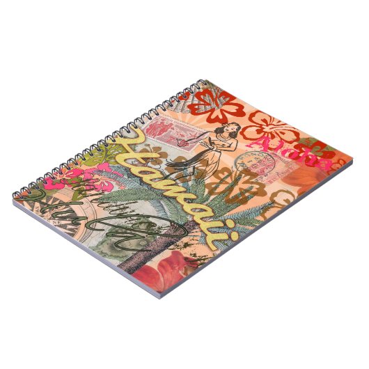 Carnet Hawaii Hula Fleur Voyage Vintage (Côté gauche)