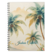 Carnet Hawaii Palms Calligraphy Simple Professional Name (Devant)