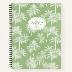 Carnet Hawaiian Palm Tree Silhouette Motif Green ID1093