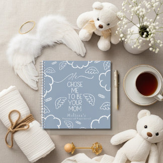 Carnet He Chose Me to Be your Mom blue pregnancy prayer