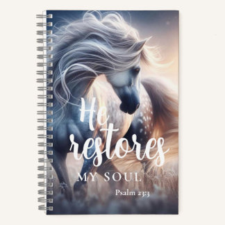 Carnet He Restores My Soul Psalm 23:3 Christian Spiral