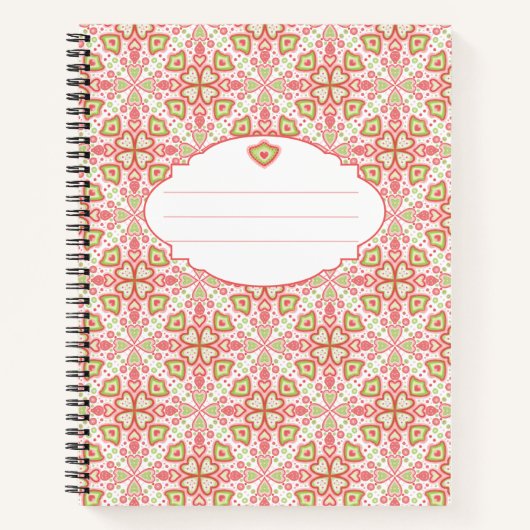 Carnet Heart Pattern Notebook – Customize Interior Pages (Devant)
