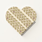 Carnet Heart-Shaped Leaf Pattern Spiral Notebook (Dos)