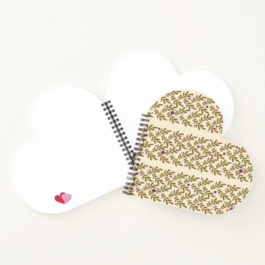 Carnet Heart-Shaped Leaf Pattern Spiral Notebook (Intérieur)