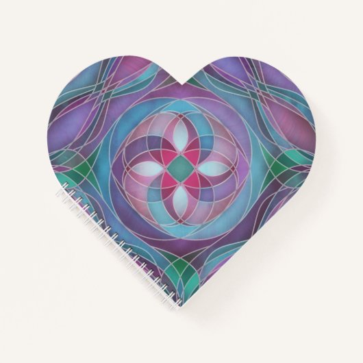 Carnet Heart-Shaped “Lemurian Ley Lines” Spiral Notebook (Devant)