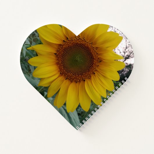 Carnet Heart Shaped Notebook with Bright Sunflower Cover (Dos)