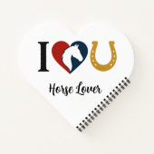 Carnet Heart Shaped Spiral Bound Notebook for Horse Lover (Dos)