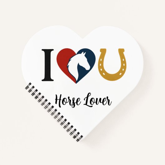 Carnet Heart Shaped Spiral Bound Notebook for Horse Lover (Devant)