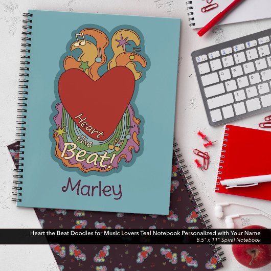Carnet Heart the Beat Doodles pour les amoureux de la mus