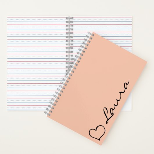 Carnet Heart Your Name Script Custom Gift Notebook (À l'intérieur)