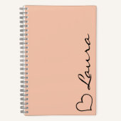 Carnet Heart Your Name Script Custom Gift Notebook (Recto)