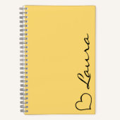 Carnet Heart Your Name Script Custom Gift Notebook (Recto)