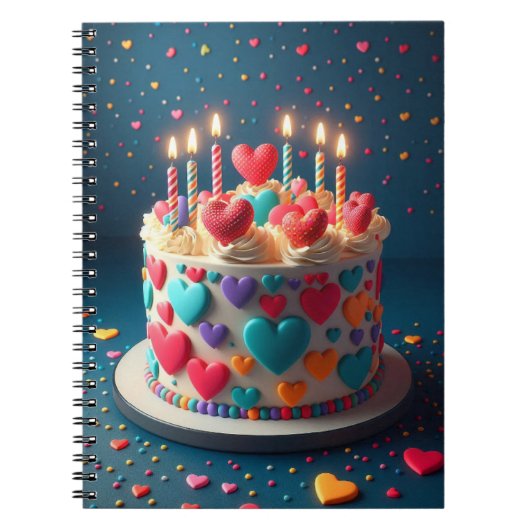 Carnet Hearts Birth Cake (Devant)