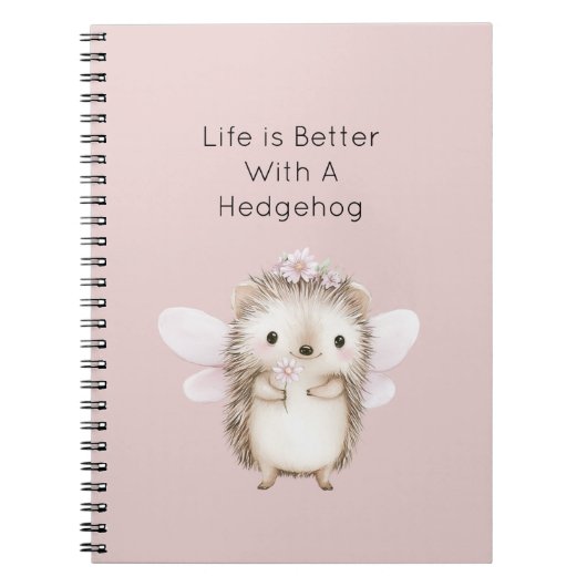 Carnet Hedgehog Fairy with Flowers (Devant)