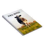 Carnet Heifer noir, blanc en champ Notes annuelles (Côté Droit)