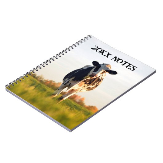 Carnet Heifer noir, blanc en champ Notes annuelles (Côté gauche)