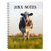 Carnet Heifer noir, blanc en champ Notes annuelles (Devant)