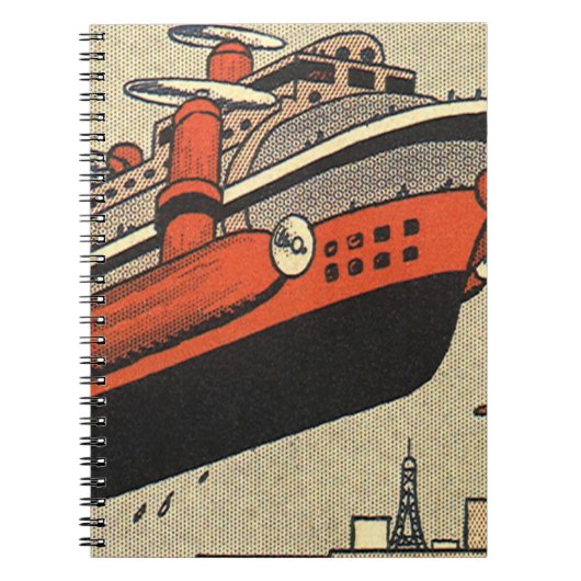 Carnet Hélicoptère de croisière en science-fiction vintag (Devant)