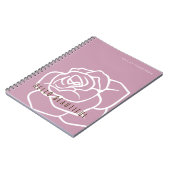 Carnet Hello Beautity - Fleur rose rose moderne simple (Côté gauche)