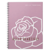 Carnet Hello Beautity - Fleur rose rose moderne simple (Devant)