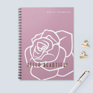 Carnet Hello Beautity - Fleur rose rose moderne simple