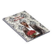 Carnet Hello Handsome Black Man Royal Romantic Red Roses (Côté Droit)