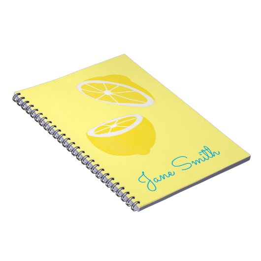 Carnet Hello Lemon jaune moderne fruit (Côté Droit)