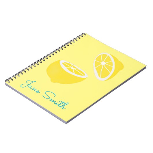 Carnet Hello Lemon jaune moderne fruit (Côté gauche)