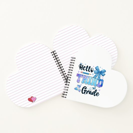 Carnet Hello Third Grade First Day of School Coquette  (Intérieur)