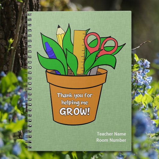 Carnet Helping me Grow Teacher Gift Spiral Photo Notebook