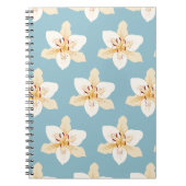 Carnet Hémérocalle grand Ptn illustratif sur bleu-clair (Devant)