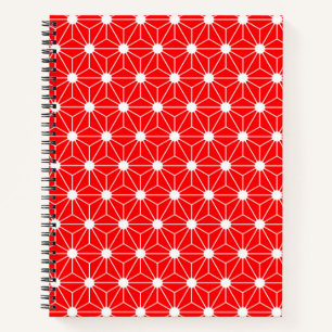 Carnet Hemp Leaf Asanoha japon motif traditionnel rouge g