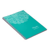 Carnet Henné tiré à la main Cercle Design Bleu brillant p (Côté Droit)