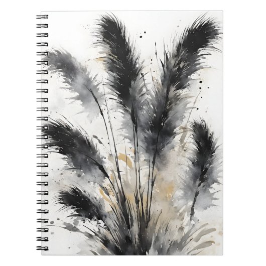 Carnet Herbe des Pampas - Fleurs à l'aquarelle (Devant)