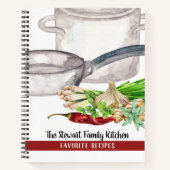 Carnet Herbes d'aquarelle et recette d'épices préférées d (Devant)