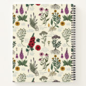 Carnet Herbier de jardin médicinal sur fond blanc cassé (Dos)