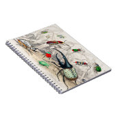 Carnet Hercules Beetle, Scarabaeus Tityus, Clic rayé (Côté Droit)