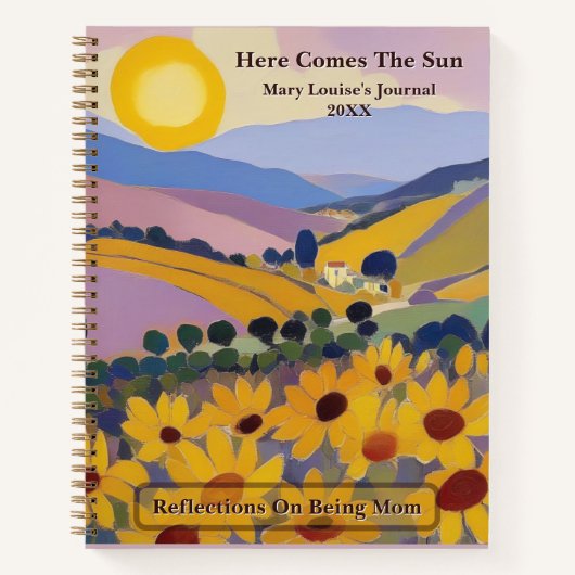 Carnet Here Comes the Sun Custom Spiral Notebook (Devant)
