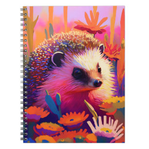 Carnet Hérisson Animal Portrait Peinture Faune Extérieur