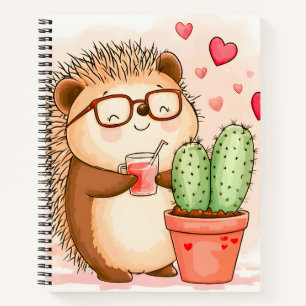 Carnet Hérisson Cactus Chedgehog Aquarelle