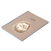Carnet Hérisson Crème Mignon (Côté gauche)